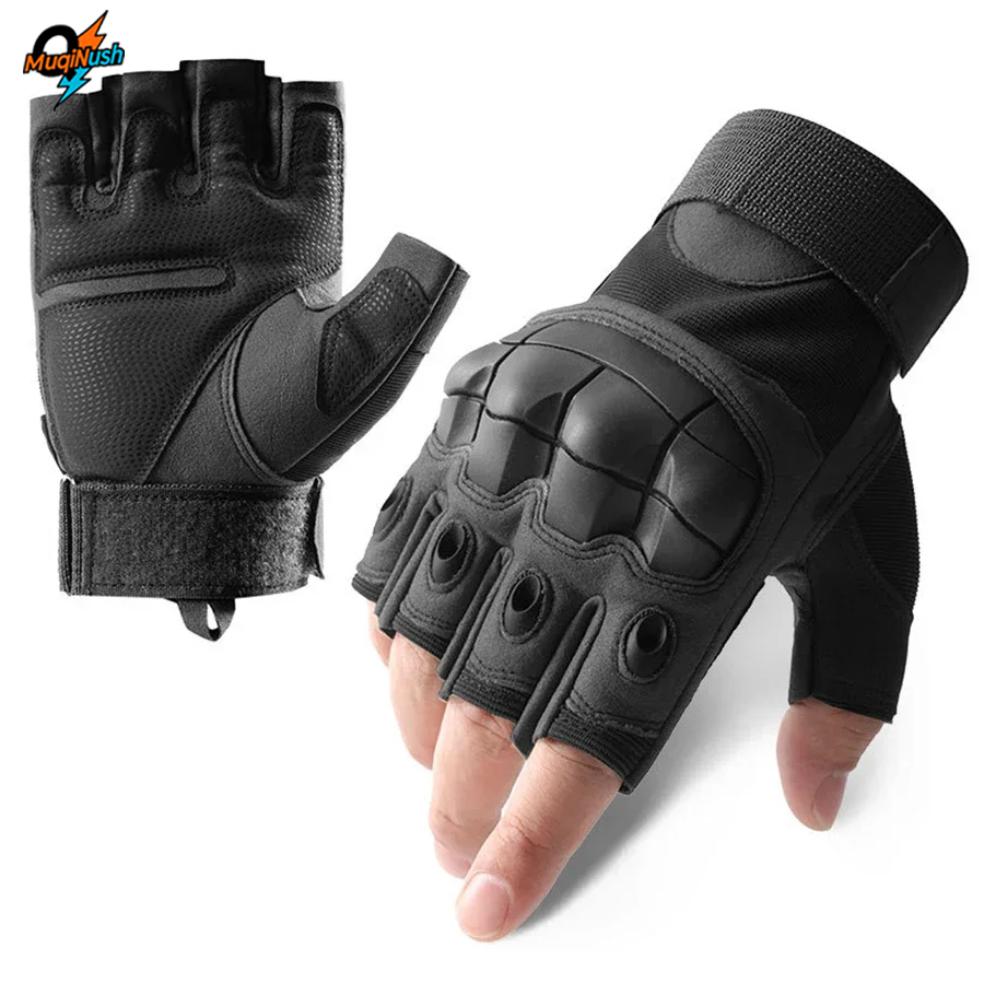 Motorcycle Glove Knuckle - 무키누쉬 전술 하프 핑거 글러브 충격