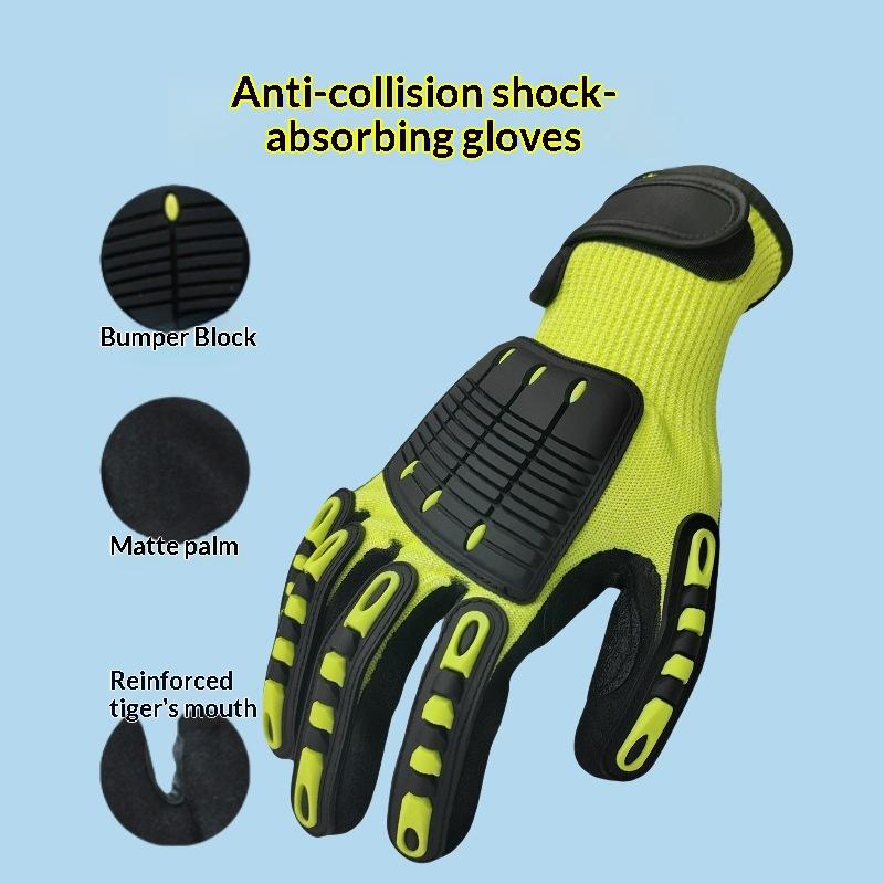 Work Glove Impact - 1쌍의 내충격성 헤비듀티 작업 장갑, 니트릴