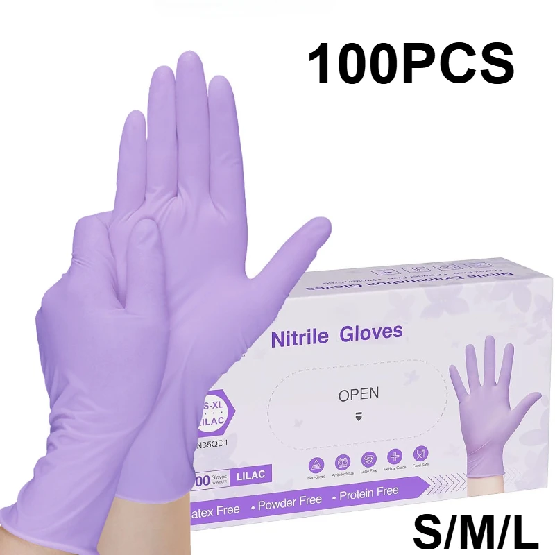 Nitrile Mechanic Glove - 10-100pcs 일회용 보라색 니트릴 장갑 라텍스