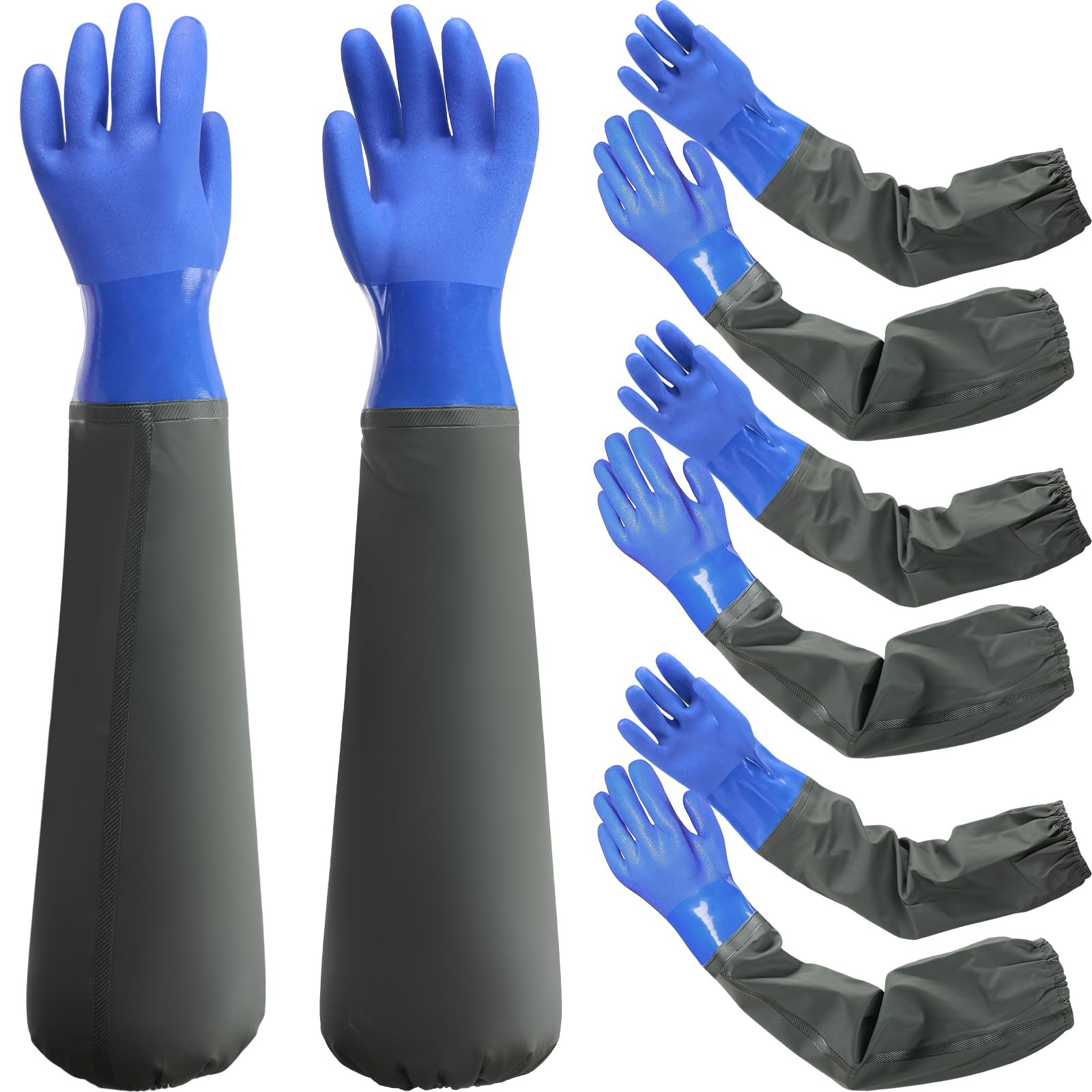 Rubber Glove Cleaning - 1쌍의 긴 방수 배수구 청소 장갑