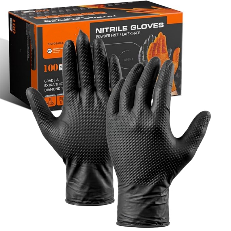 Rubber Glove Cleaning - 8mil 헤비듀티 산업용 오렌지색 일회용 니트릴