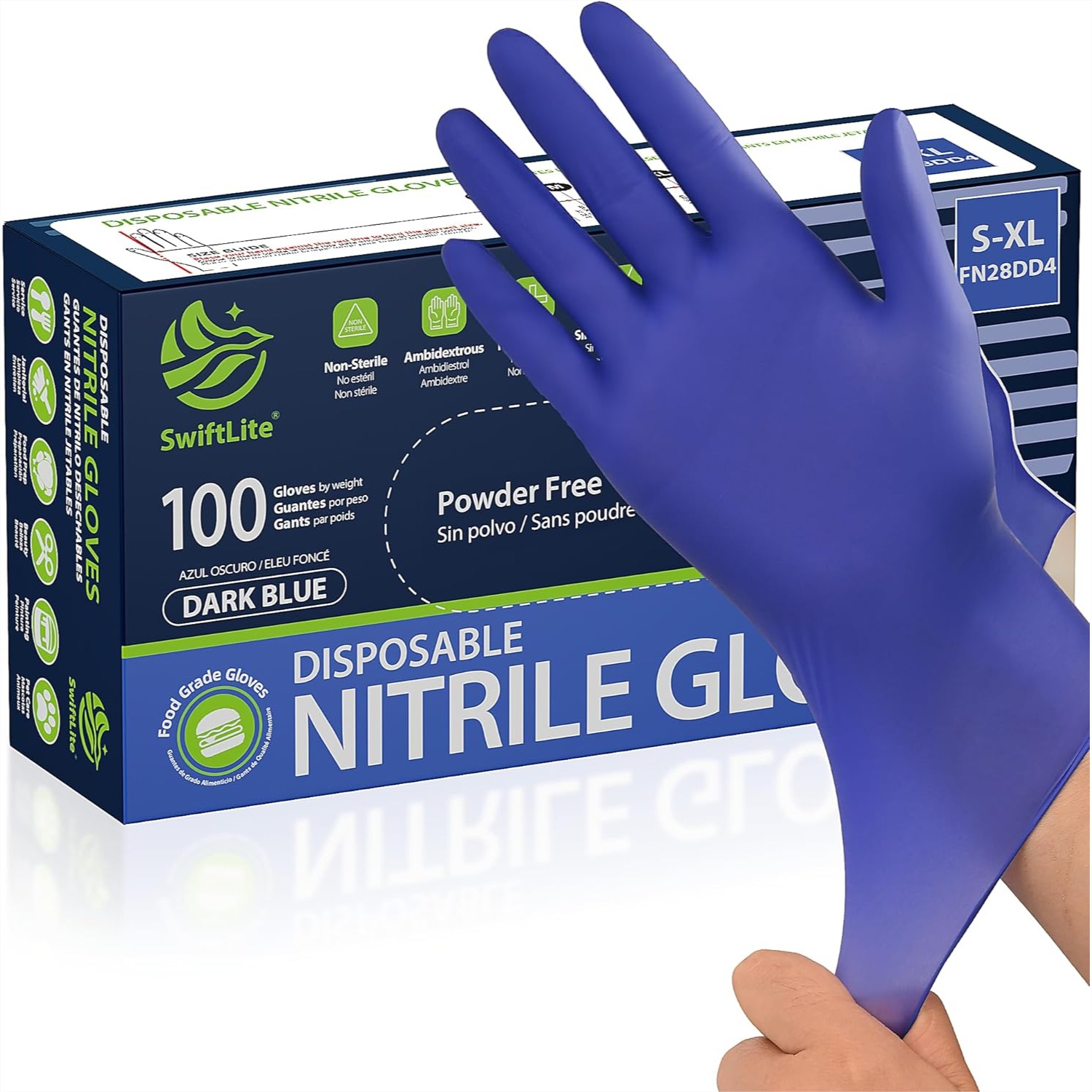 Rubber Glove Cleaning - 일회용 니트릴 장갑 (요리 및 청소용),