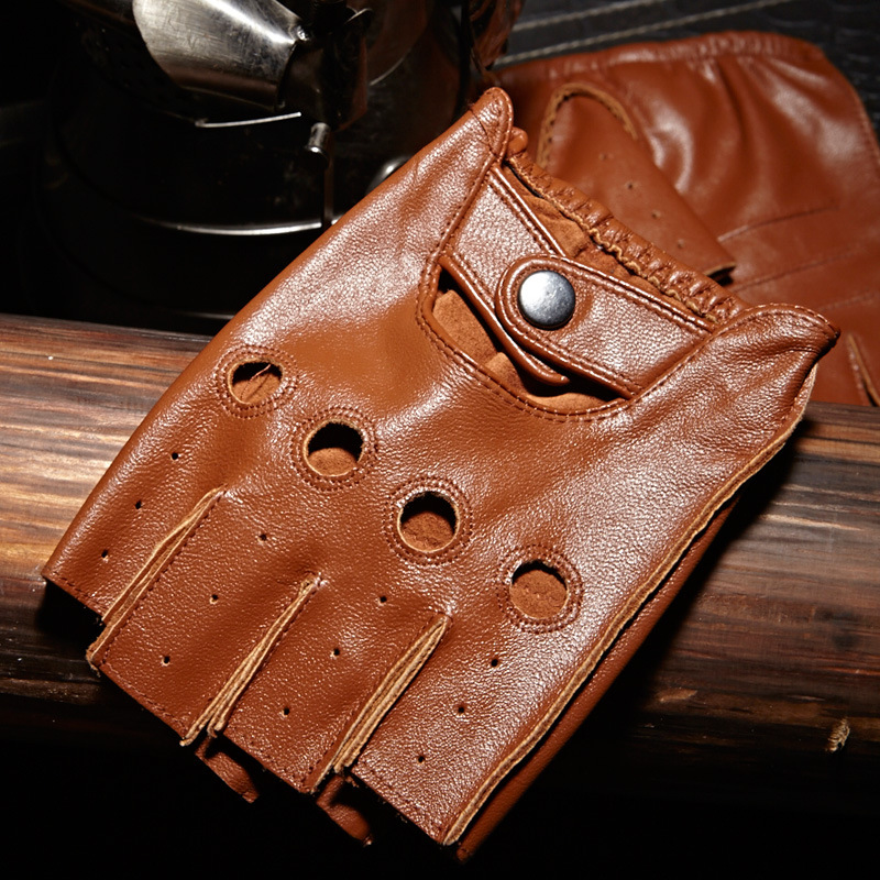 Leather Driving Glove - 고품질 남자의 반 손가락 장갑 통기성