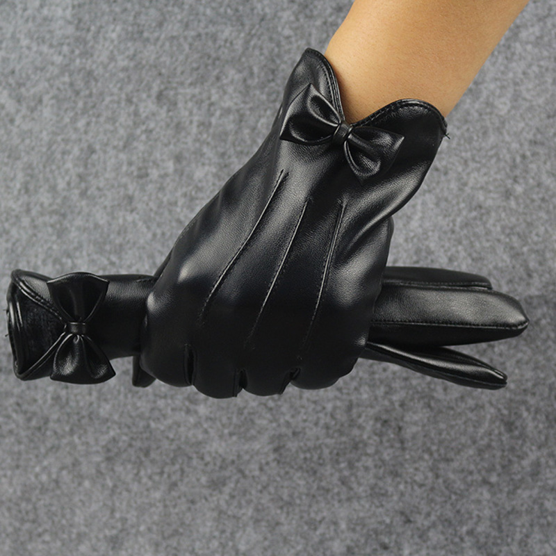 Leather Driving Glove - 고품질 가죽 여성 패션 따뜻한 블랙