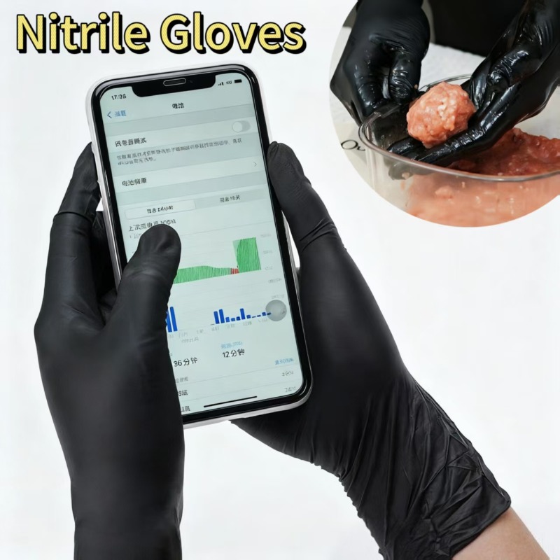 Nitrile Mechanic Glove - 10-400개 블랙 니트릴 일회용 장갑 작업용