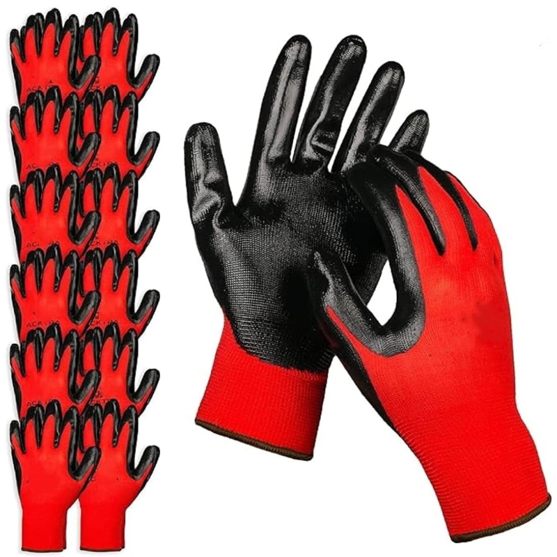 Nitrile Mechanic Glove - 4/20PCS 니트릴 코팅 안전 작업 장갑