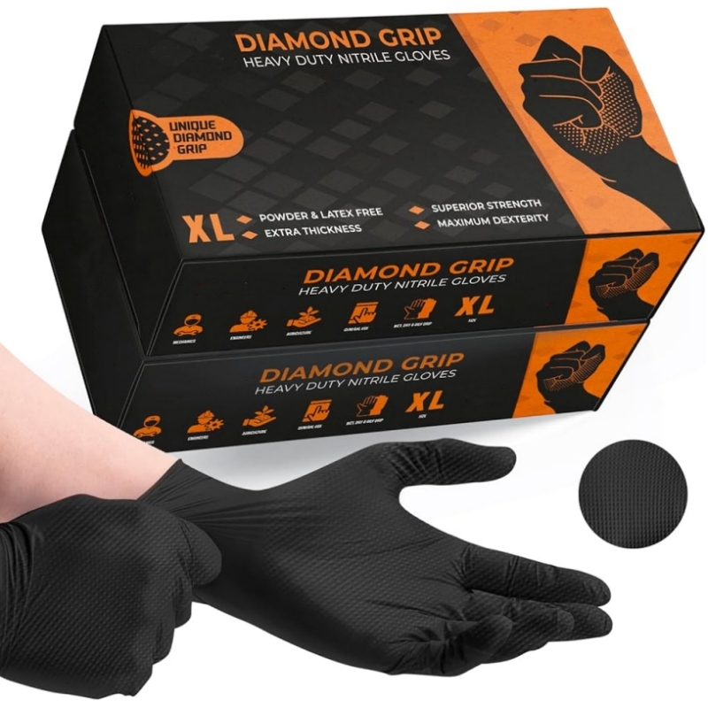 Nitrile Mechanic Glove - 검정색 헤비 듀티 니트릴 일회용 장갑