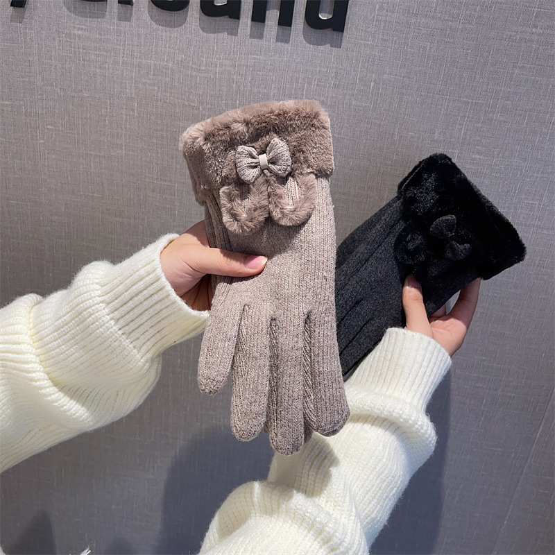 Wool Glove Lined - 장갑 여성용 울 안감 터치스크린 겨울