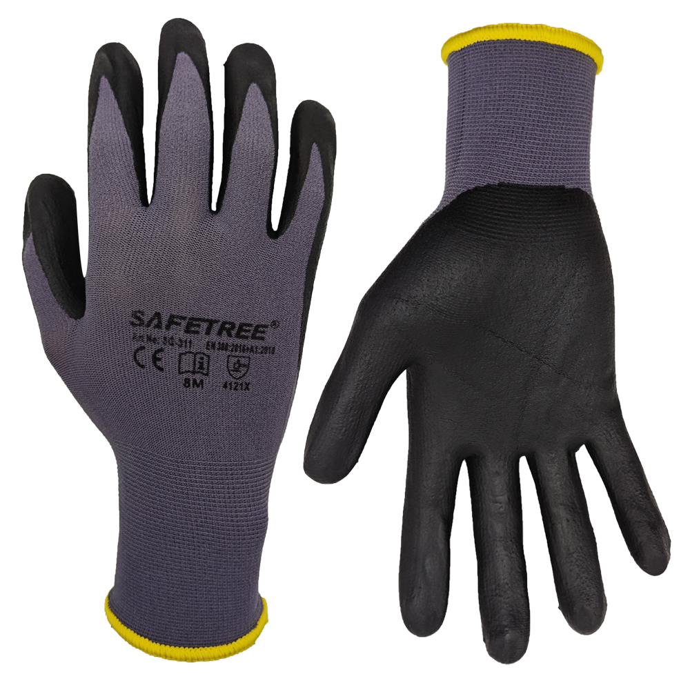 Nitrile Mechanic Glove - SAFETREE 10쌍 CE 나일론 안전 장갑