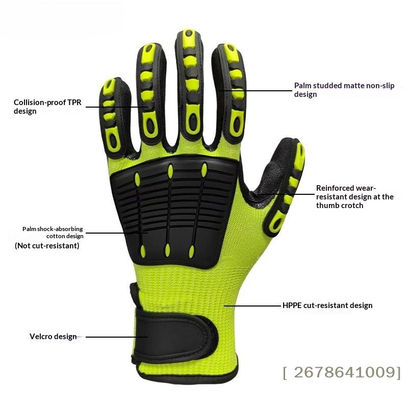 Work Glove Impact - ⚑ 절단 방지 안전 작업 장갑,