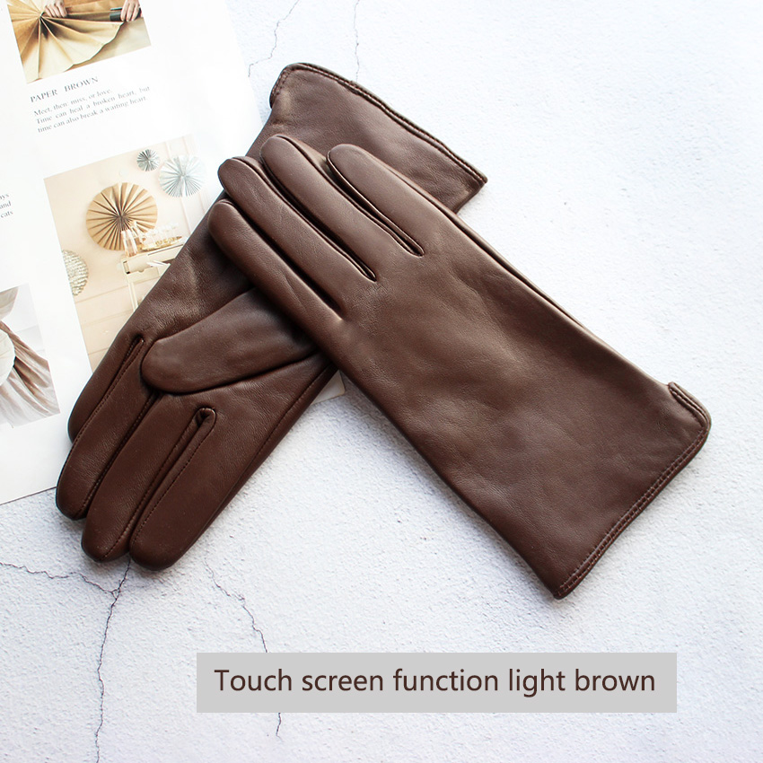 Leather Driving Glove - 여성용 컬러 양가죽 가죽 장갑 스트레이트
