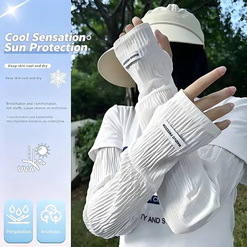 여름용 루즈핏 아이스 실크 자외선 차단 슬리브 손가락  - Fingerless Glove Knit 리뷰 및 가격