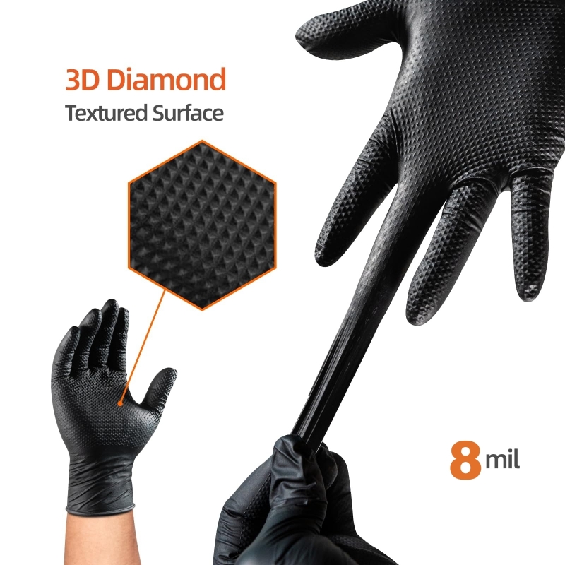 8mil 헤비듀티 블랙 니트릴 장갑 일회용 다이아몬드  - Nitrile Mechanic Glove 리뷰 및 가격