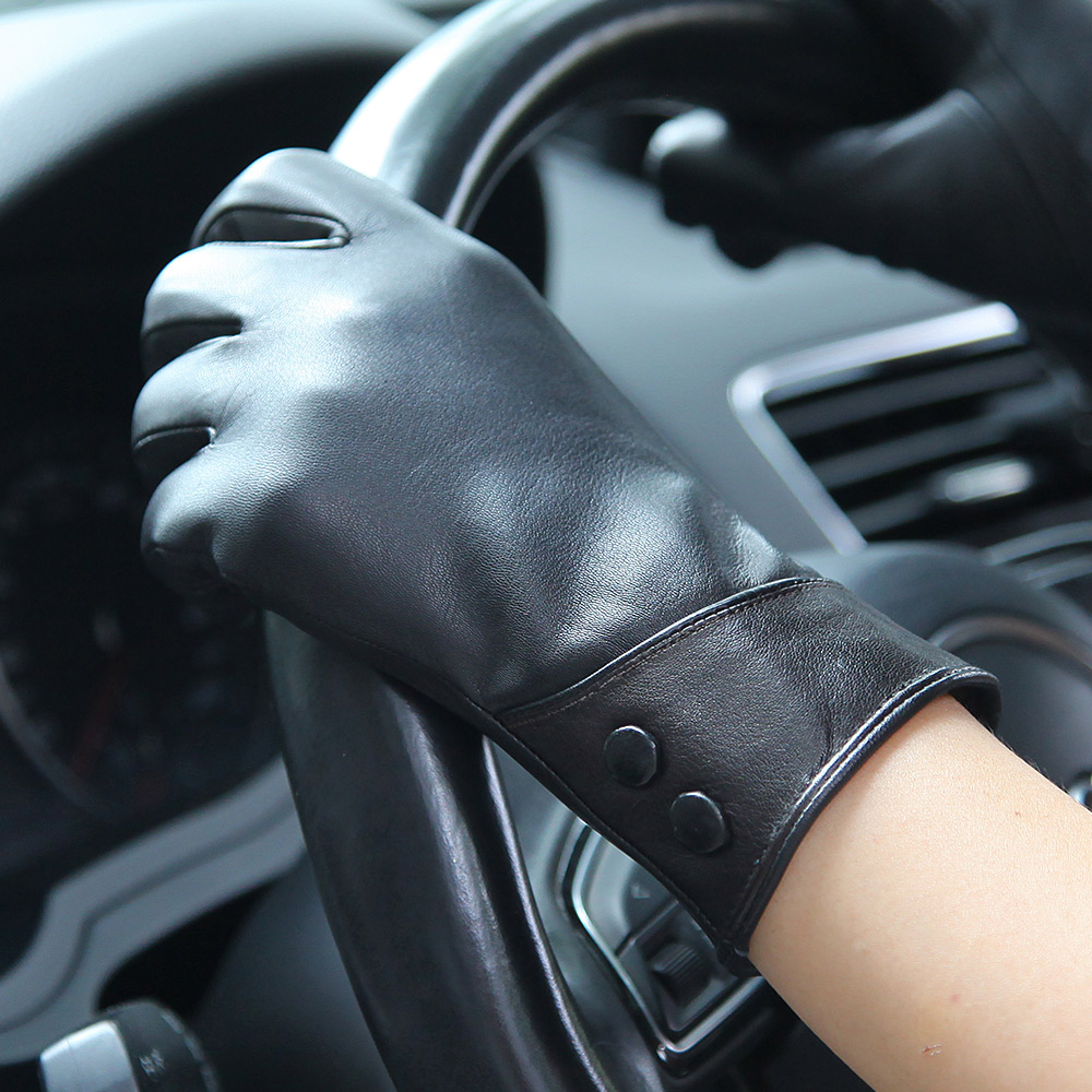 패션 블랙 진짜 가죽 장갑 여성 가을 ​​겨울 열 양모 - Wool Glove Lined 리뷰 및 가격