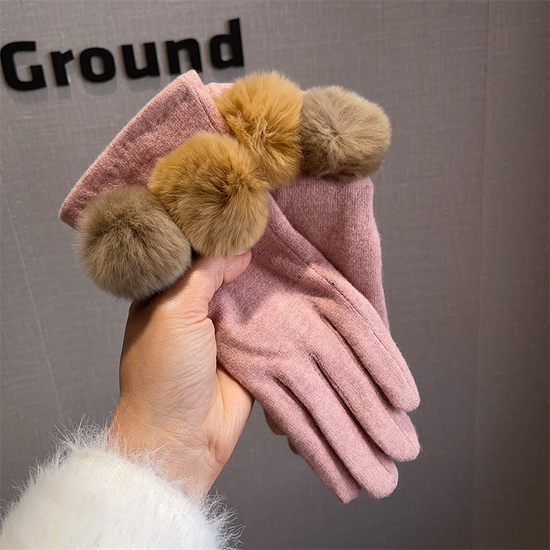 장갑 여성용 울 체크 무늬 폭스 퍼 폼 터치 스크린 겨 - Wool Glove Lined 리뷰 및 가격