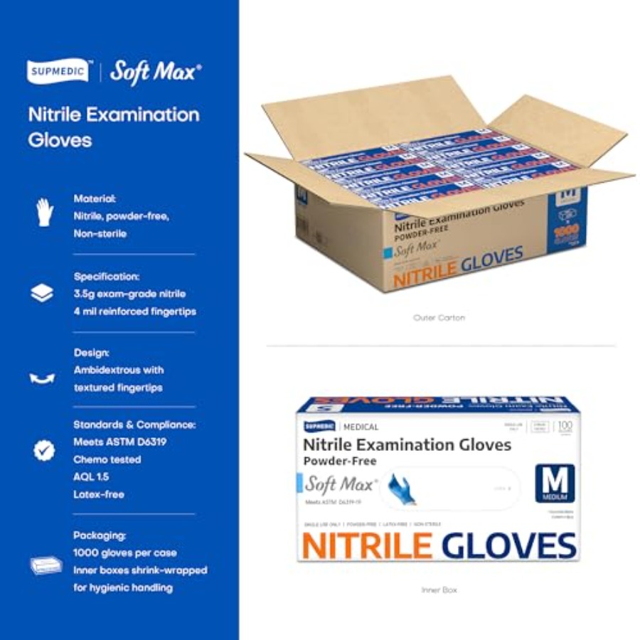 메디컬 소프트 맥스 ™   니트릴 검진용 장갑, 100 - Exam Glove Nitrile 리뷰 및 가격