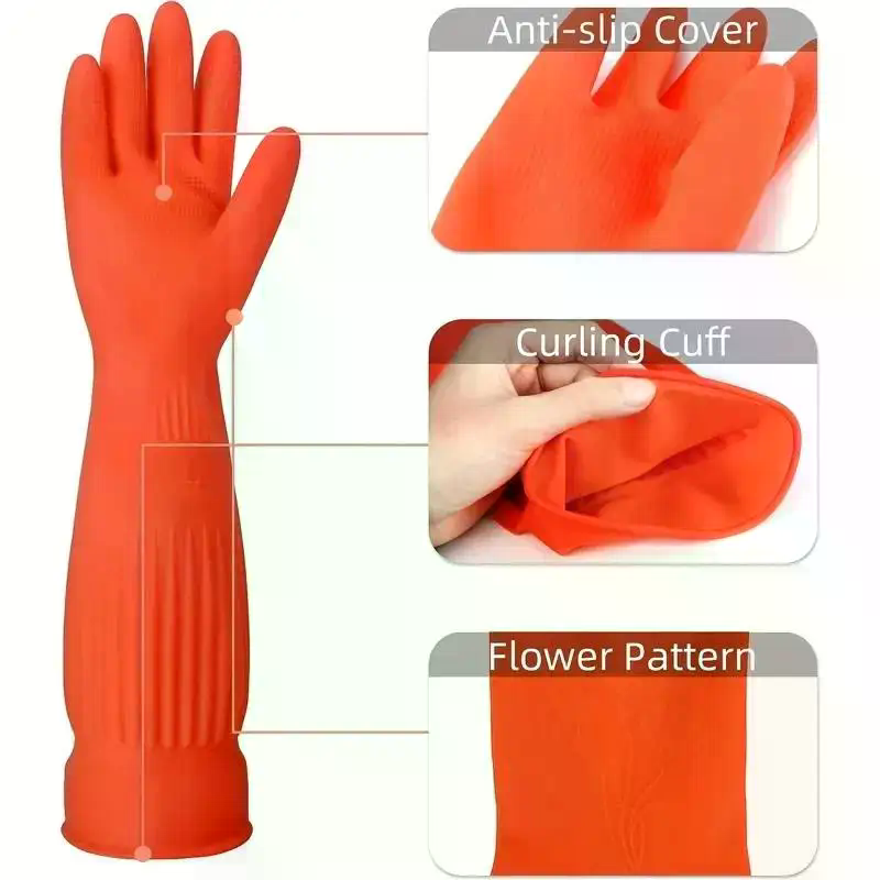 긴 재사용 가능한 고무 설거지 장갑 미끄럼 방지 가정용 - Dish Glove Rubber 리뷰 및 가격