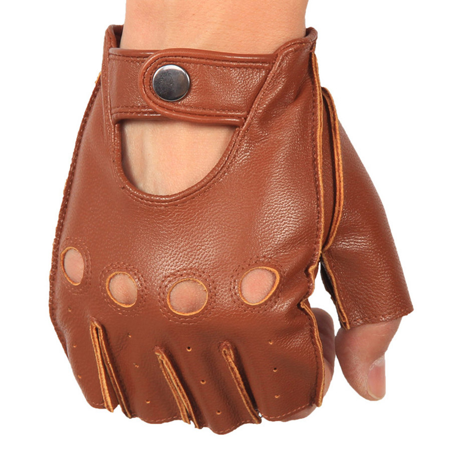 고품질 남자의 반 손가락 장갑 통기성 미끄럼 방지 피트 - Leather Driving Glove 리뷰 및 가격