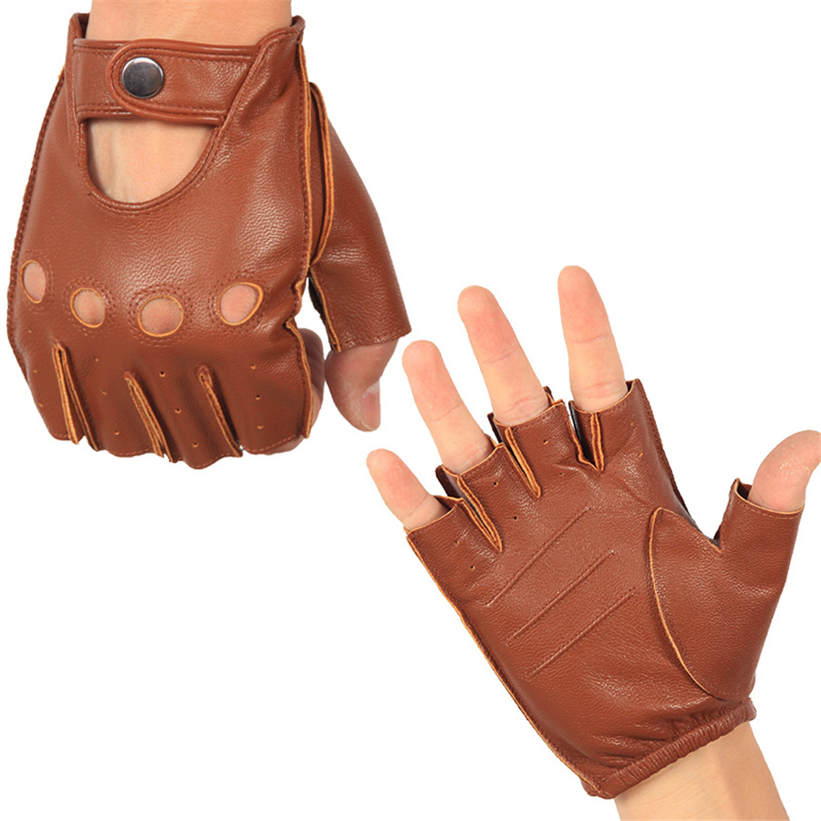 고품질 남자의 반 손가락 장갑 통기성 미끄럼 방지 피트 - Leather Driving Glove 리뷰 및 가격