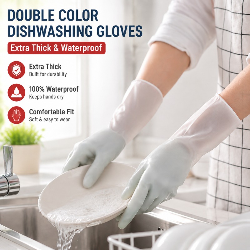 PVC 이중 색상 설거지 장갑, 특대형 방수 고무 주방 - Dish Glove Rubber 리뷰 및 가격