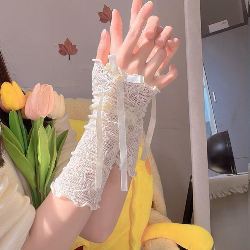 여성 고딕 메쉬 핑거리스 장갑 탄성 레이스 로리타 JK - Fingerless Glove Knit 리뷰 및 가격