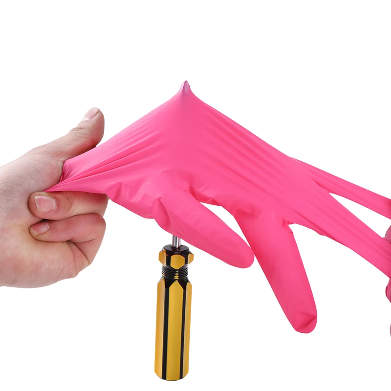 핑크 블랙 일회용 니트릴 장갑 주방 미용실 청소 정비사 - Nitrile Mechanic Glove 리뷰 및 가격