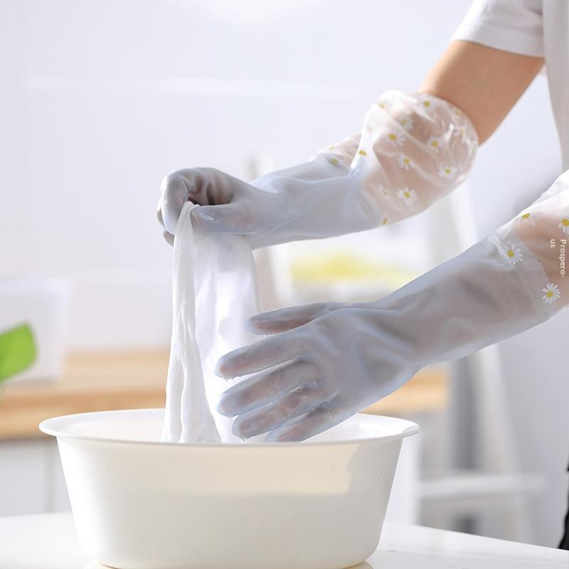 꽃무늬 가정용 라텍스 방수 청소 장갑: 주방 설거지 세 - Rubber Glove Cleaning 리뷰 및 가격