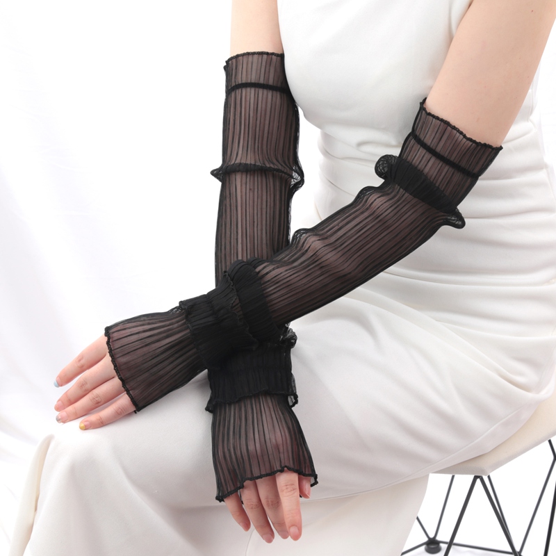 1 쌍 얼음 실크 긴 소매 태양 보호 팔 커버 여성 커 - Fingerless Glove Knit 리뷰 및 가격