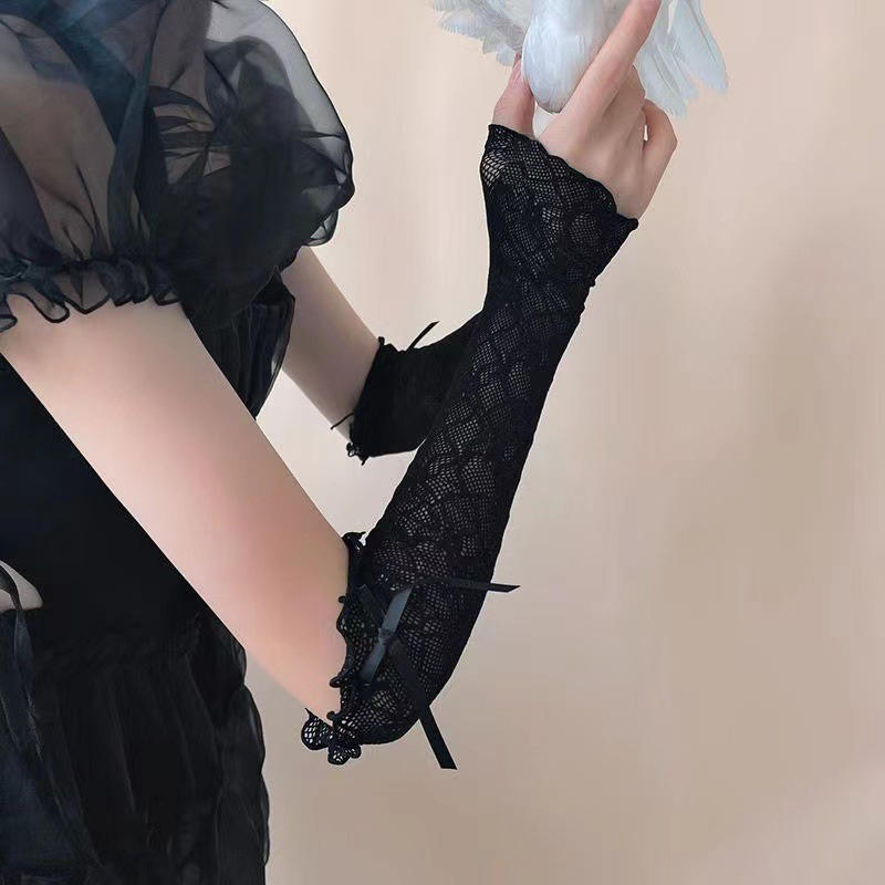 여름용 롱 레이스 러플 메쉬 핑거리스 장갑 자외선 차단 - Fingerless Glove Knit 리뷰 및 가격