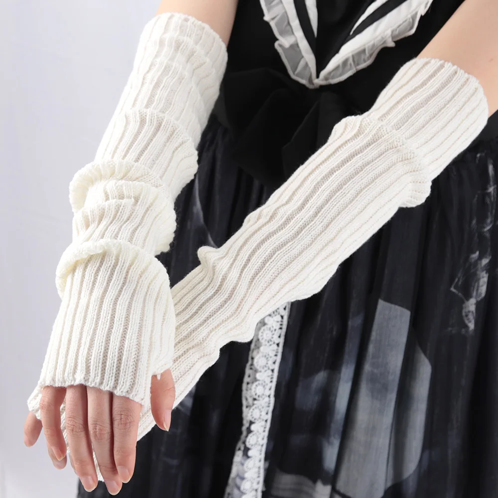2025 신상 52cm 여성 니트 암 슬리브 일본식 흰 - Fingerless Glove Knit 리뷰 및 가격