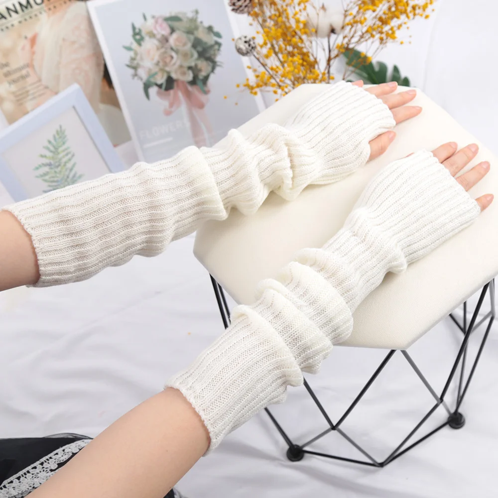 2025 신상 52cm 여성 니트 암 슬리브 일본식 흰 - Fingerless Glove Knit 리뷰 및 가격