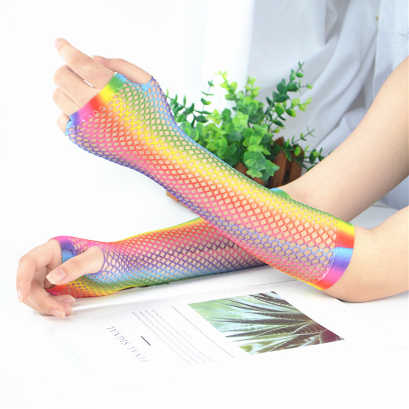 여성용 롱 피쉬넷 그물망 장갑 손가락 없는 메쉬 장갑  - Fingerless Glove Knit 리뷰 및 가격