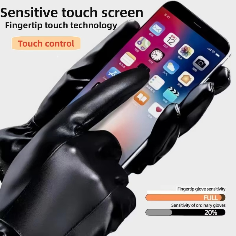 방풍 터치 스크린 PU 장갑 남여 방수 따뜻한 야외 스 - Leather Driving Glove 리뷰 및 가격