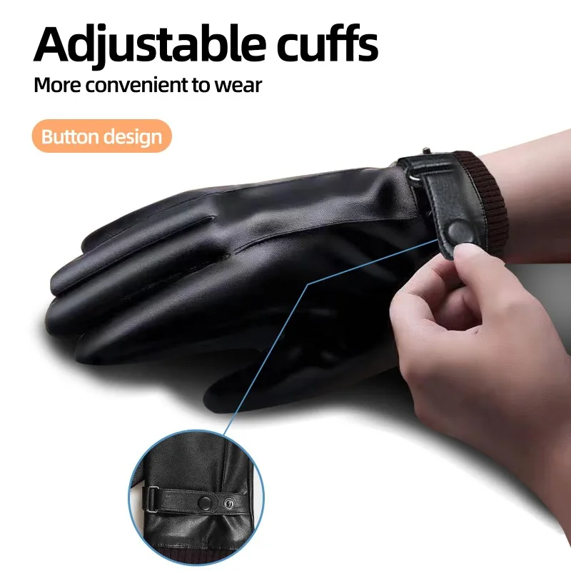 간단한 고급 남성용 장갑 PU 가죽 방풍 및 방수 플러 - Leather Driving Glove 리뷰 및 가격