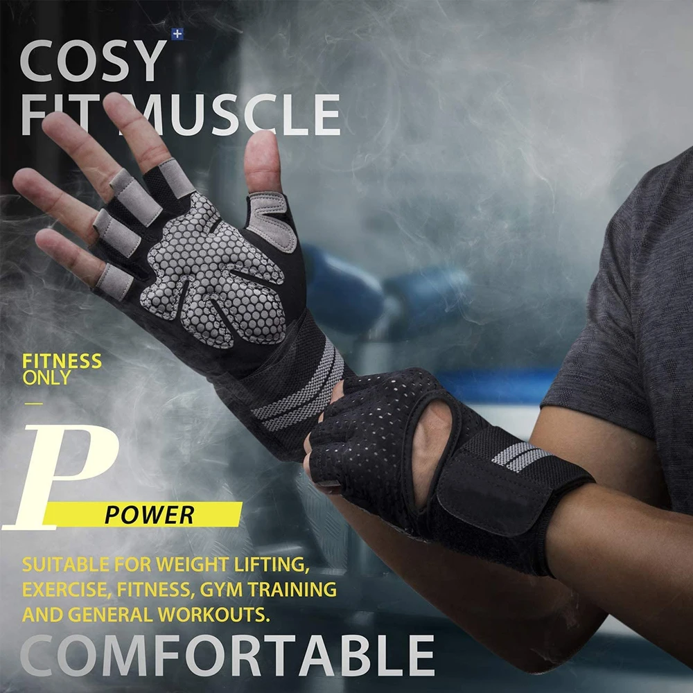 손목 랩 지지대 달린 하프 핑거 체육관 피트니스 장갑, - Workout Glove Gym 리뷰 및 가격