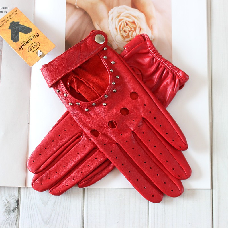 여성용 올 핑거 가죽 장갑, 양가죽, 안감 없는 패션, - Leather Driving Glove 리뷰 및 가격
