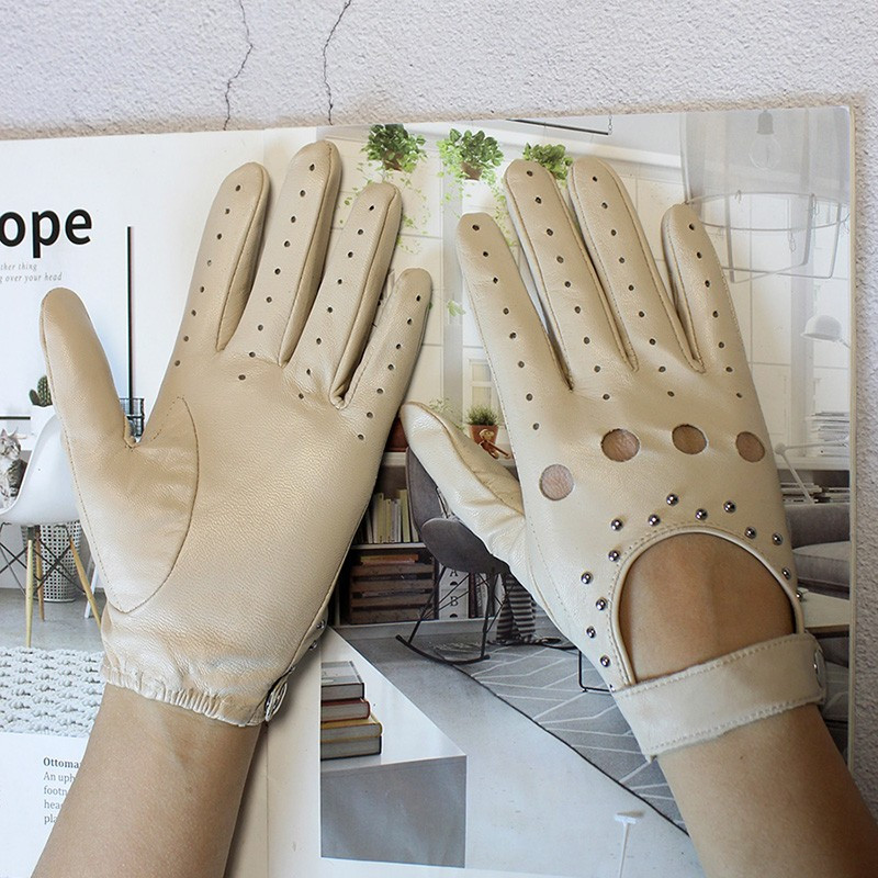 여성용 올 핑거 가죽 장갑, 양가죽, 안감 없는 패션, - Leather Driving Glove 리뷰 및 가격