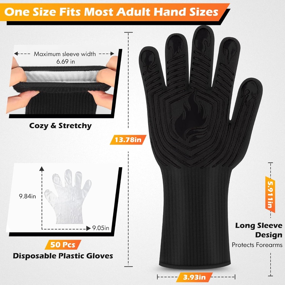 바베큐 장갑, 1472 ° F 내열 장갑, 내화 장갑, - Heat Resistant Glove 리뷰 및 가격